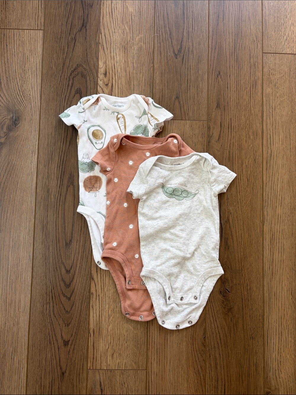 Carter's | Bundle of 3 onesies | Garden/outdoor theme